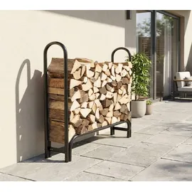 ShelterLogic Kaminholzregal Stahl 126 x 25 x 118 cm inkl. Abdeckung Schwarz