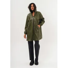 Freshlions Outdoorjacke "Gillian", Damen, Gr. S, grün (khaki), 100% Polyester, unifarben, normal, Jacken Outdoorjacke, aus stylishem Kunstleder