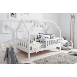 Livetastic Hausbett Kay 80 x 160 cm Kiefer massiv weiß