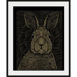 Bild QUEENCE "Aladin", braun (farbe rahmen: schwarz, farbe bild(er): braun), B:50cm H:70cm, Acrylglas, Papier, Holz, Bilder, HD Premium Poster-Druck inkl. Holzrahmen