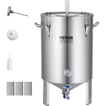 Vevor Bierbrauanlage Bierbraugerät Kessel aus Edelstahl 60 L Bierfermenter, Braueimer-Fermenter zum Brauen, Heimbrauzubehör mit Sockel, Kessel-Suppentopf inkl. Deckel, Griff, Ventil, Zapfhahn