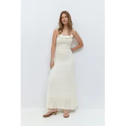 Gina Tricot - Knitted cotton dress - Strickkleider - Weiß - S - Dame - Weiß - S