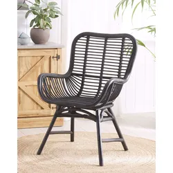 Esszimmerstuhl Rattan Schwarz TOGO