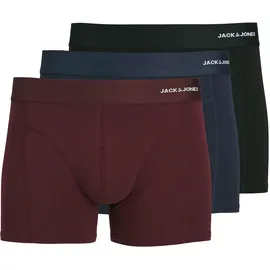 JACK & JONES JACBASIC BAMBOO TRUNKS navy / bordeaux / schwarz / weiß L 3er Pack