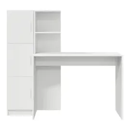 vidaXL Schreibtisch mit Stauraum Weiß