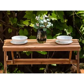 Beliani Wandelbare 2-in-1 Gartenbank 90 x 0 x 0 cm Hellbraun