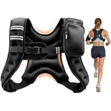 Vevor Gewichtsweste 3,68 kg Trainingsweste mit Reflektorstreifen, Verstellbarer Schnalle & Praktischen Aufbewahrungstaschen, Fitnessweste für Krafttraining, Laufen, Joggen, Fitness & Muskelaufbau