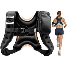 Vevor Gewichtsweste 3,68 kg Trainingsweste mit Reflektorstreifen, Verstellbarer Schnalle & Praktischen Aufbewahrungstaschen, Fitnessweste für Krafttraining, Laufen, Joggen, Fitness & Muskelaufbau