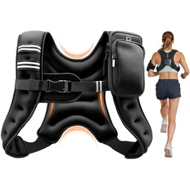 Vevor Gewichtsweste 3,68 kg Trainingsweste mit Reflektorstreifen, Verstellbarer Schnalle & Praktischen Aufbewahrungstaschen, Fitnessweste für Krafttraining, Laufen, Joggen, Fitness & Muskelaufbau