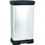 Curver Mülleimer Pedal 50 l Silber