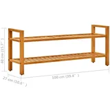 vidaXL Schuhregal 100 x 27 x 40 cm 2 Etagen Eiche braun