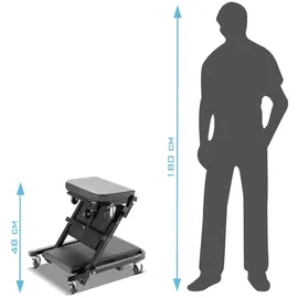 STAHLWERK Werkstatthocker Kunstleder schwarz 2 in 1 bis 150 kg Tragfähigkeit