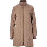 Weather Report Damen Steppjacke Nokka W Long Quilted Jacket I atmungsaktiver Steppmantel I Lange Jacke mit hohen Kragen 1137 Pine Bark 40