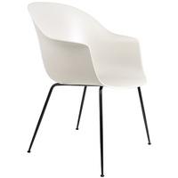 Gubi Bat Dining Chair Stuhl, Metallbeine schwarz alabasterweiß