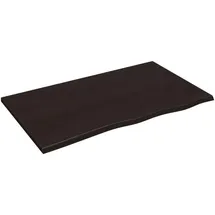vidaXL Waschtischplatte Dunkelbraun 100x60x2 cm Massivholz Behandelt