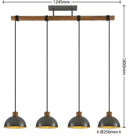 LINDBY Durbis 4-flg. 116 cm Holz grau