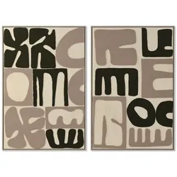 Bild Home ESPRIT grün Beige abstrakt Moderne (2 Stück)