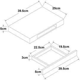 [en.casa] Hyvinkää Wandregal 39,5 x 25 x 5 cm Weiß