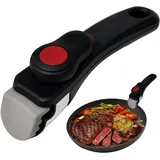 Byfoyif Abnehmbarer Topfgriff, Universal Ergonomischer Topfgriff Abnehmbarer Pfannengriff Bakelit Verbrühungssicherer Pfannengreifer Einhand-Klicksystem für Pfannen und Teller, 5 kg Tragkraft