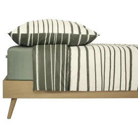 SCHIESSER Wesley Gestreift Grün 135 x 200 cm + 80 x 80 cm