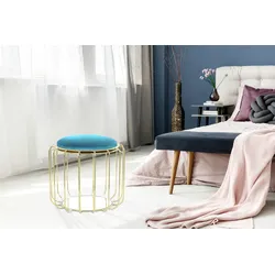 Kayoom Beistelltisch / Pouf Comfortable 110 Türkis / Gold