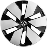 Volkswagen 10A071458BWZG Radkappen (4 Stück) Radzierblenden 18 Zoll Stahlfelgen Radblenden Bicolor, schwarz/Silber