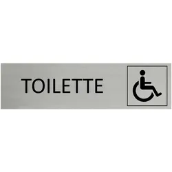 CombiCraft Aluminium Türschild Barrierefreie Toilette 165x45mm mit 3M-Tape