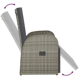 vidaXL Gartensessel 57,9 x 57,9 x 108 cm grau 1 St.
