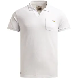 Camp David Poloshirt CAMP DAVID, Herren, Gr. M, weiß, Web, Material: 100% Baumwolle, bedruckt, regular fit normal, V-Ausschnitt, eingesetzt Bündchen, Shirts, mit Seitenschlitze