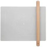 Stelton Bake-It Teigrolle und Backunterlage hellgrau