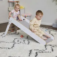 REBO Montessori Rutsche Kangri, Kleinkind Indoor Rutsche aus Holz, Holz-Rutsche für drinnen, Kinderrutsche ab 1 Jahr