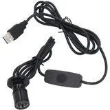 Hyuduo Mini LED Strahler, 5V USB, Dimmbar, Warmweiß, Aluminium, 20mm Kopfdurchmesser, 2m Kabel, für Vitrinen, Schmuckschränke, Schaufenster