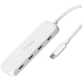 j5create Umweltfreundlicher USB-C-zu-Hub Typ C Gen 2 mit 4 Anschlüssen, - Weiß