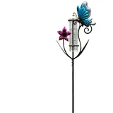 Dekorativer Regenmesser, Schmetterlings-Blumen-Design, genaues Messgerät, Regenmesser, für Außenbereich, Garten, Rasen, Hof, Terrasse, , Bauernhof