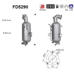 AS Ruß-/Partikelfilter, Abgasanlage  für OPEL 55492666 FD5290