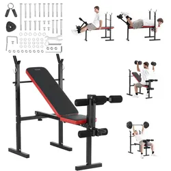 VEVOR Hantelbank Sit-Up-Bank Trainingsbank Krafttraining Einstellbar 172kg