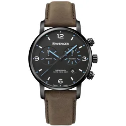 Wenger Urban Metropolitan Chrono Herrenuhr schwarz/braun