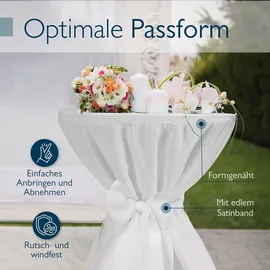 Beautissu Stehtischhusse Premium Weiß Ø 70 cm
