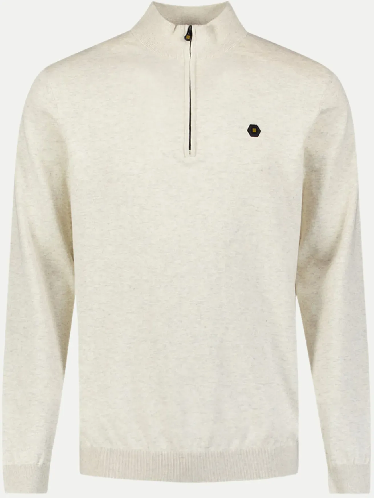 Pullover mit halbem Reißverschluss Beige XXXL