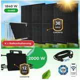Paket.ag Balkonkraftwerk 1840 Watt mit Hoymiles HMS 2000 Wechselrichter PV-Module Bifazial, (1-St), 4 MPP-Tracker für optimale Ausbeute