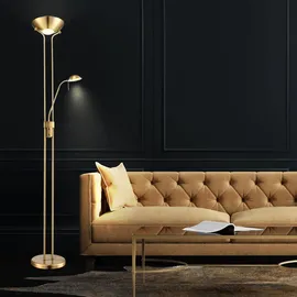 GLOBO Led Stehlampe dimmbar Leselampe flexibel Wohnzimmerlampe Deckenfluter Standlampe, 1x 16w 1440lm, 1x 4,5w 360lm warmweiß, Dxh 25,5x180 cm