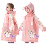 Regenmäntel Kinder Regenponcho Regenjacken Mädchen Outdoor Transparente Regenbekleidung Mit Tragbarer Tasche Kinder Kapuzen Kleinkind