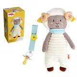 HABA 2011912001 - Schnullertier Widder Wollbert, Plüschtier, Schnullerhalter, 26 cm