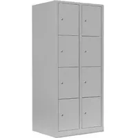 Lüllmann Schließfachschrank Stahl lichtgrau 80,0 x 50,0 x 180,0 cm 8 Fächer abschließbar