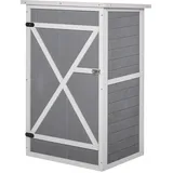 Outsunny Gartenhaus Schwarz, Grau, Weiß, Holz, 56x115x75 cm