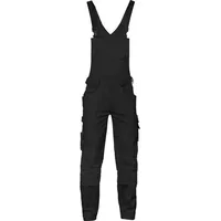 DASSY Stretch-Latzhose mit Stretch und Kniepolstertaschen, schwarz