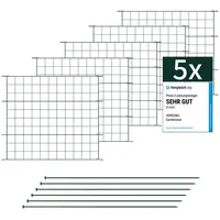 VERDOBA Teichzaun 5 Elemente 5 x 1 m Grün/Metall