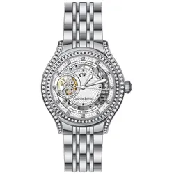 Carl von Zeyten -Seewald Damenuhr Silber Offene Unruh Saphirglas Automatik 38mm- CVZ0069WHMS