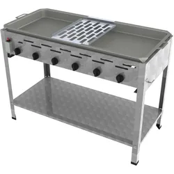 ChattenGlut Professional Gastrobräter 6-flammig Standgerät 27,0kW und Reibekuchen Auflage