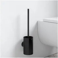Keuco Toilettenbürsten-Garnitur aus Metall, schwarz matt, Kunststoff-Einsatz, Wandmontage, WC-Bürste,